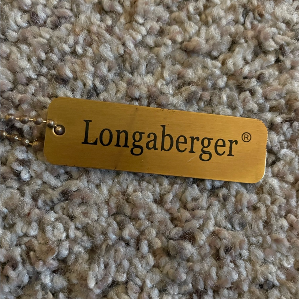 Longaberger Tan Woven-Style Tote with Cream Straps - Picture 4 of 7